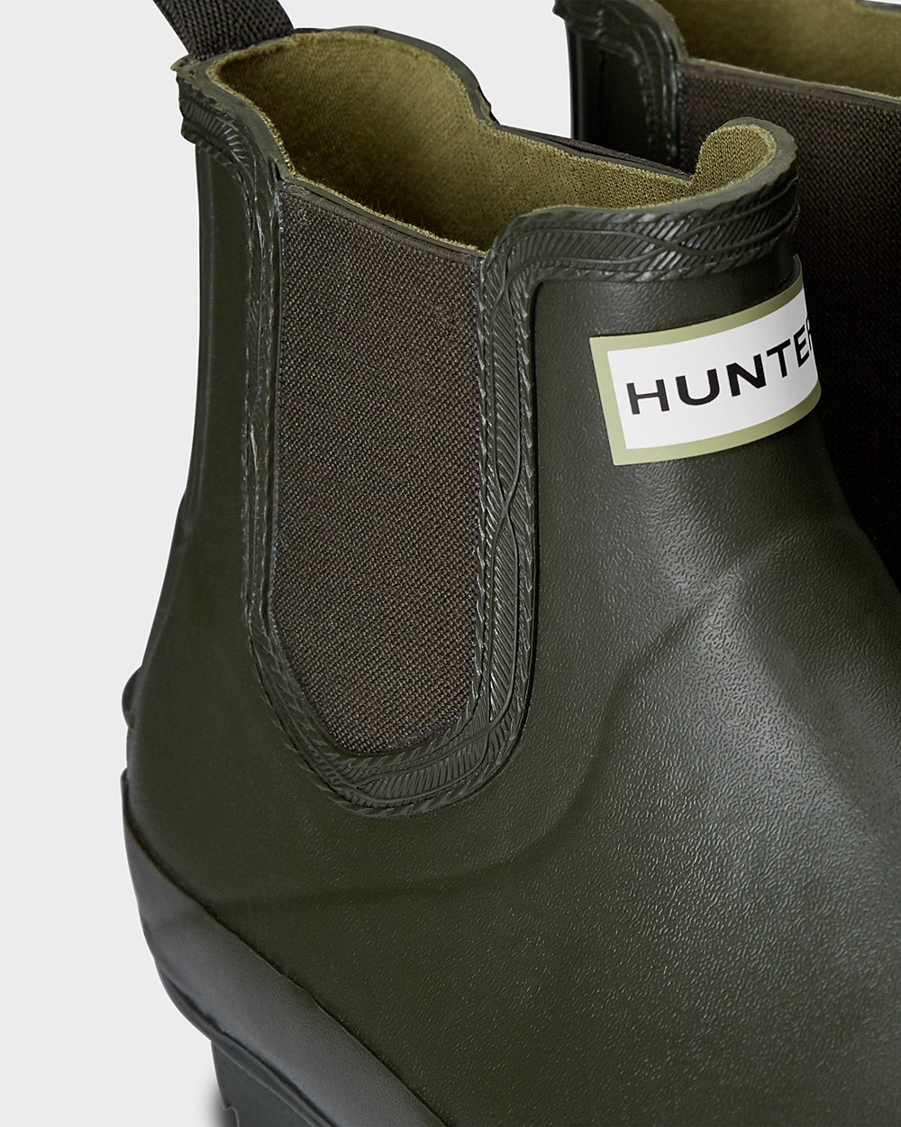 Hunter Norris Field Chelsea Boots - Online Sale Mens Dark Olive - QTIDHL769